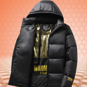 Men's Fashion Simple Cotton-padded Jacket Graphene Plus Size Coat Top