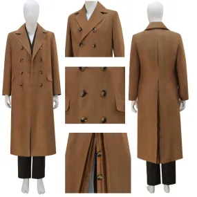 10th Doctor Coat David Tennant Suede Trench Coat Doctor Who Cosplay Costume ACcosplay