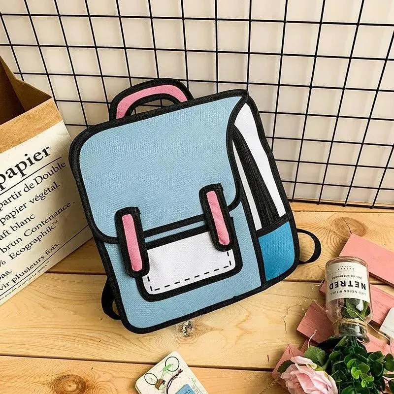 2D Cartoon Drawing Backpack