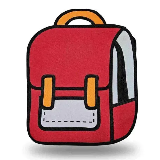 2D Cartoon Drawing Backpack