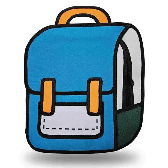 2D Cartoon Drawing Backpack