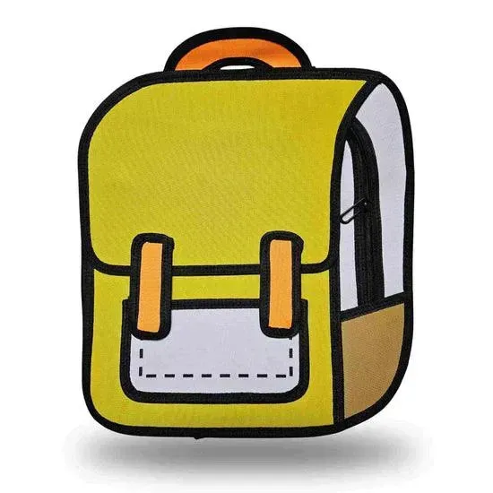 2D Cartoon Drawing Backpack