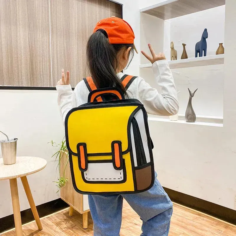 2D Cartoon Drawing Backpack