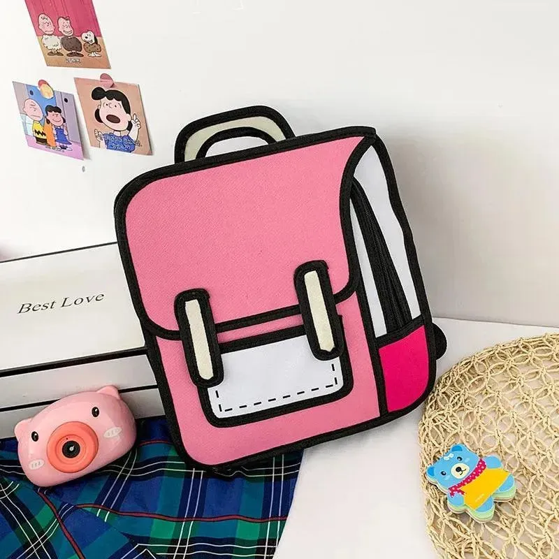 2D Cartoon Drawing Backpack