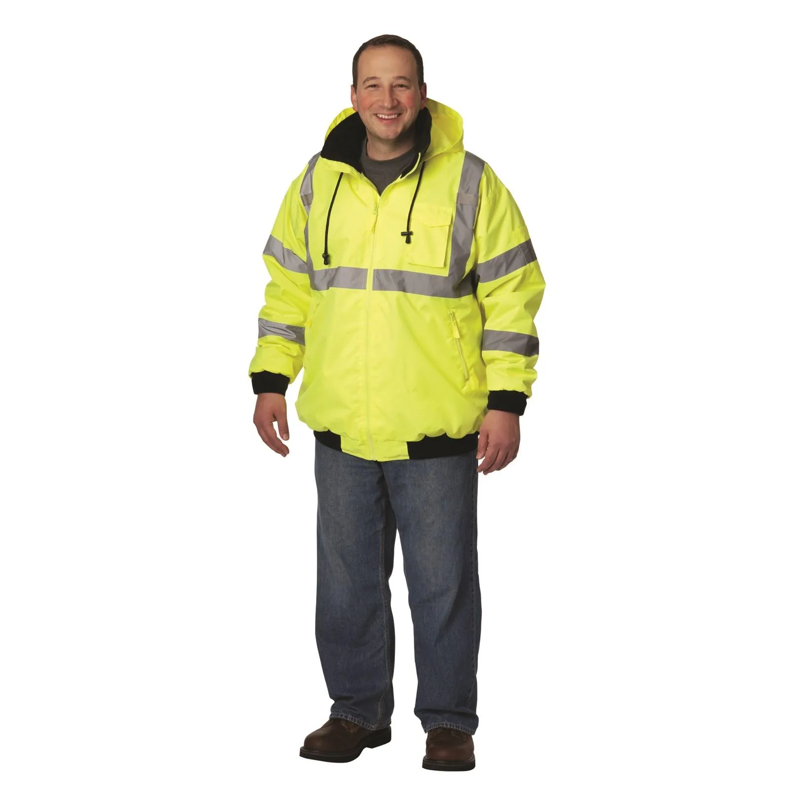 333-1762-LY-XL PIP - Value 2-In-1 Bomber Jacket,Yellow,Size X-Large