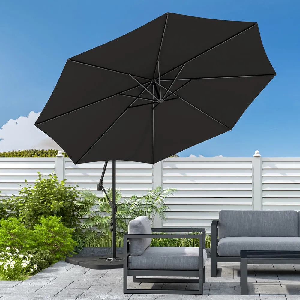 3M Black Sun Parasol Hanging Banana Umbrella