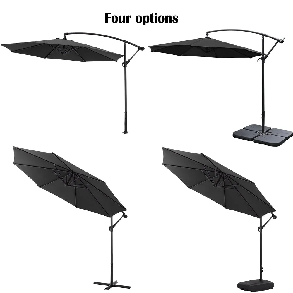 3M Black Sun Parasol Hanging Banana Umbrella