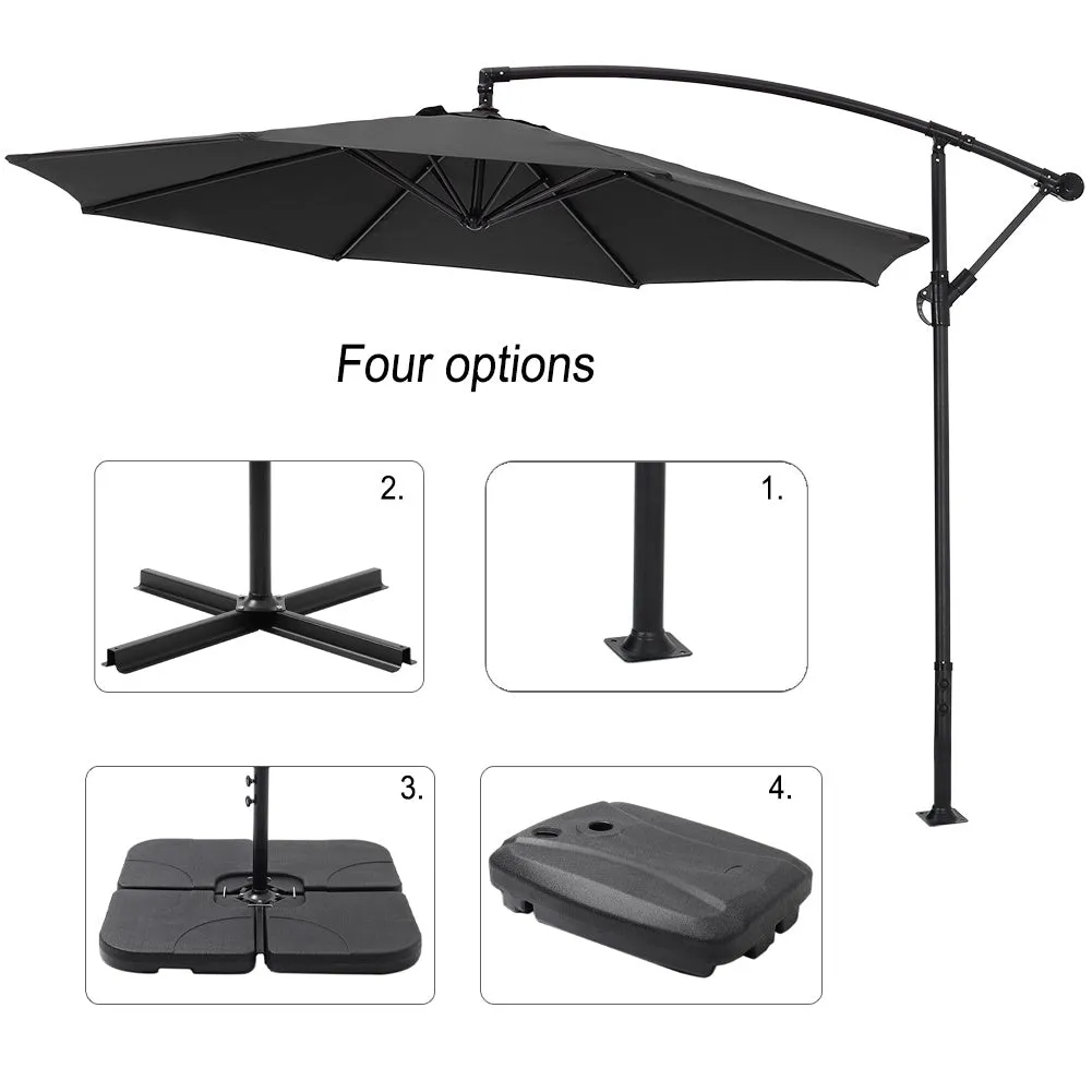 3M Black Sun Parasol Hanging Banana Umbrella