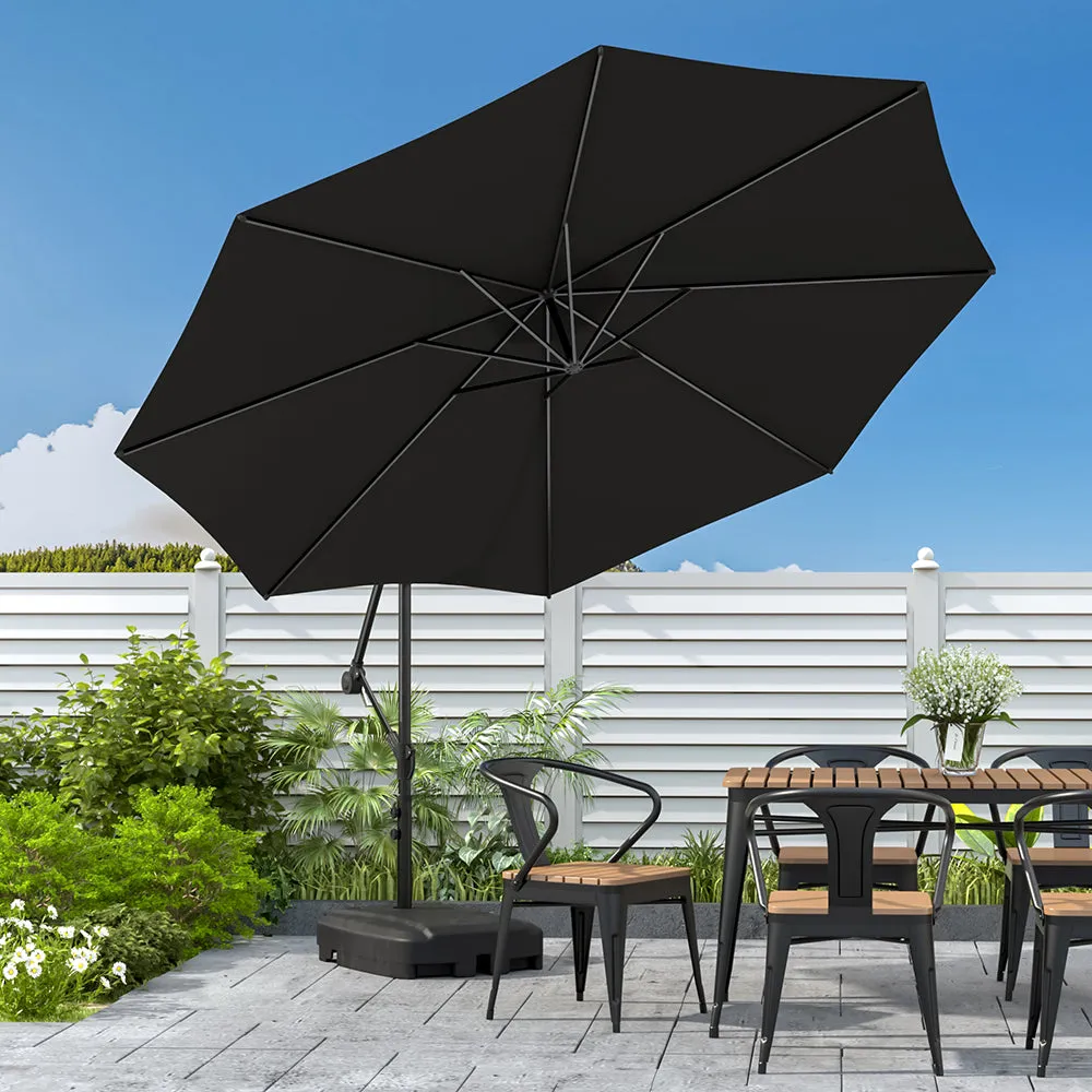 3M Black Sun Parasol Hanging Banana Umbrella