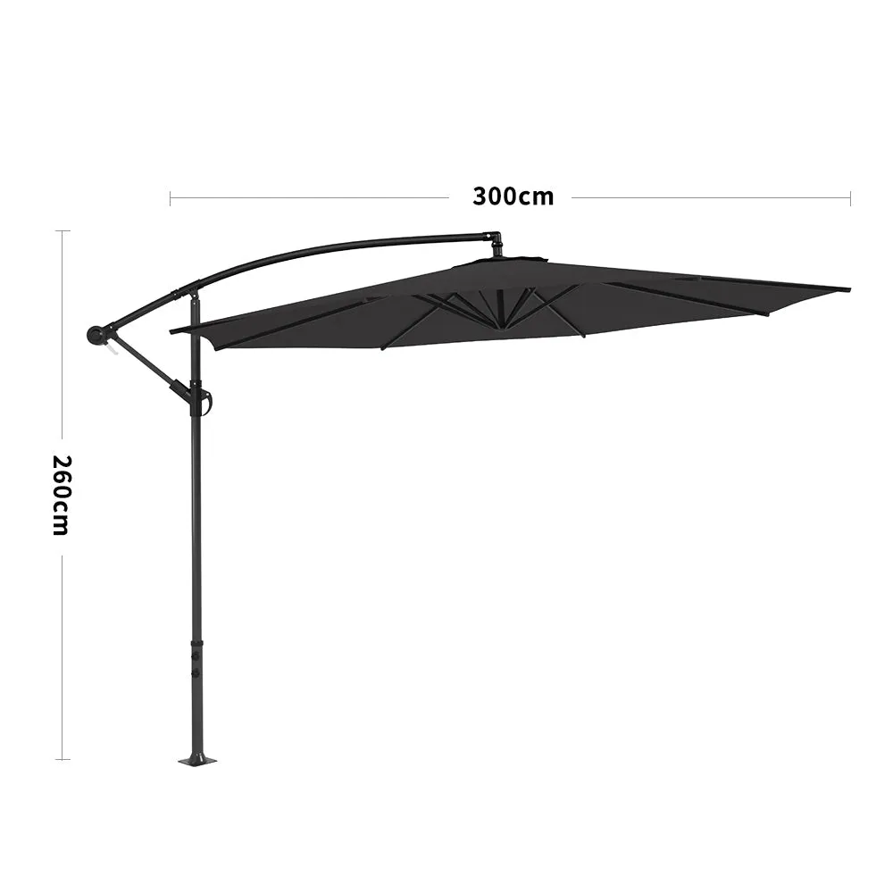 3M Black Sun Parasol Hanging Banana Umbrella