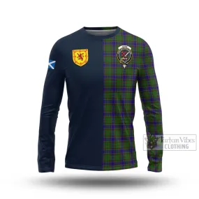 Adam Tartan Long Sleeve T-Shirt Alba with Scottish Lion Royal Arm Half Style