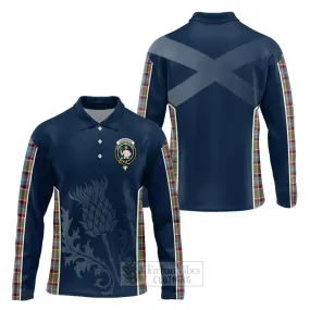 Aikenhead Tartan Long Sleeve Polo Shirt with Family Crest and Scottish Thistle Vibes Sport Style