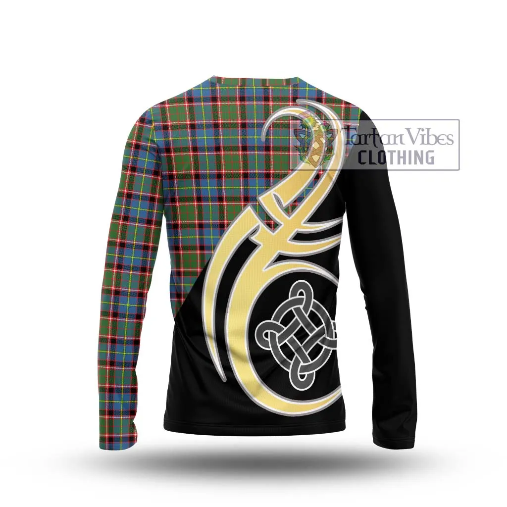 Aikenhead Tartan Long Sleeve T-Shirt with Family Crest and Celtic Symbol Style