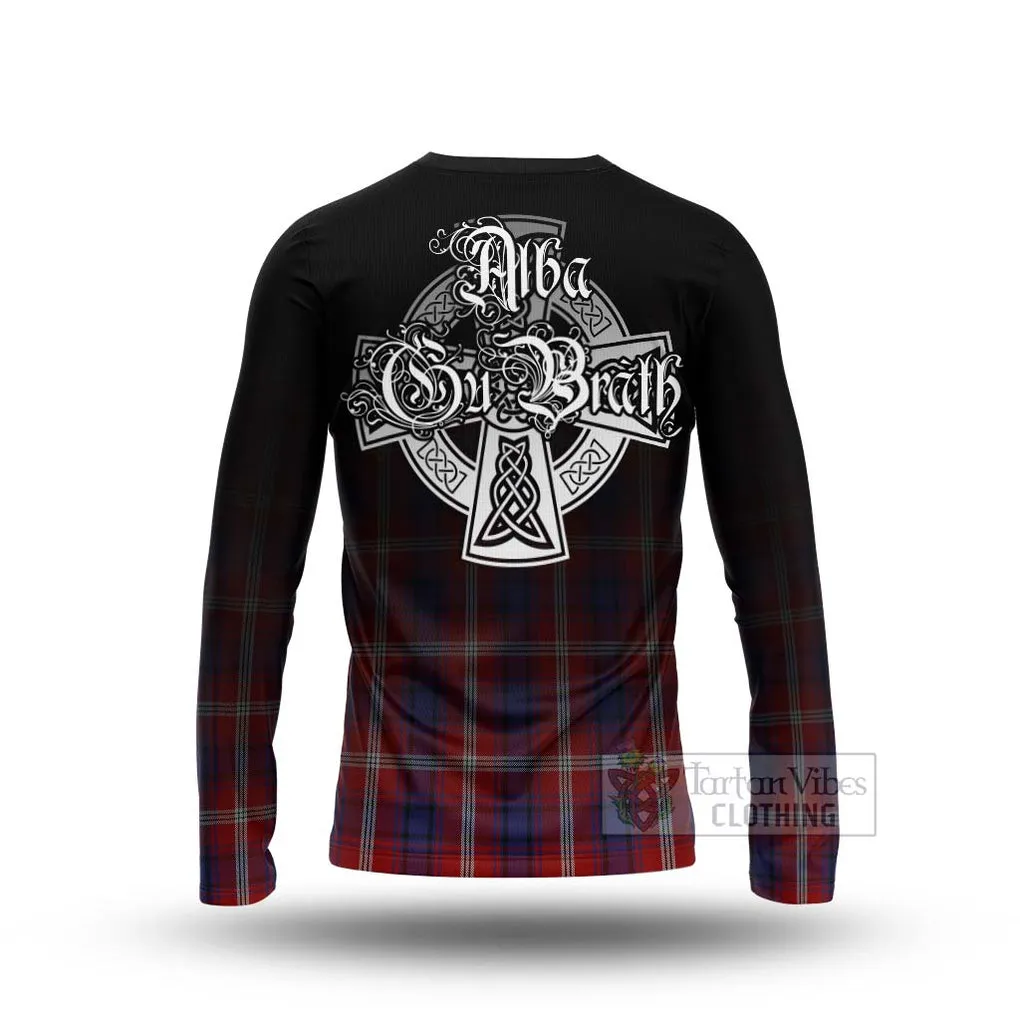 Ainslie Tartan Long Sleeve T-Shirt Featuring Alba Gu Brath Family Crest Celtic Inspired