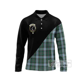 Alexander of Menstry Hunting Tartan Long Sleeve Polo Shirt with Family Crest and Military Logo Style