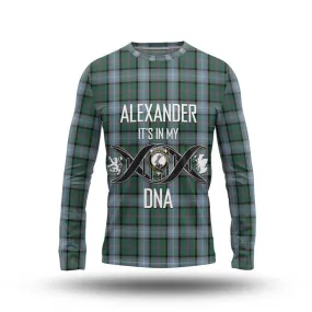 Alexander of Menstry Hunting Tartan Long Sleeve T-Shirt with Family Crest DNA In Me Style