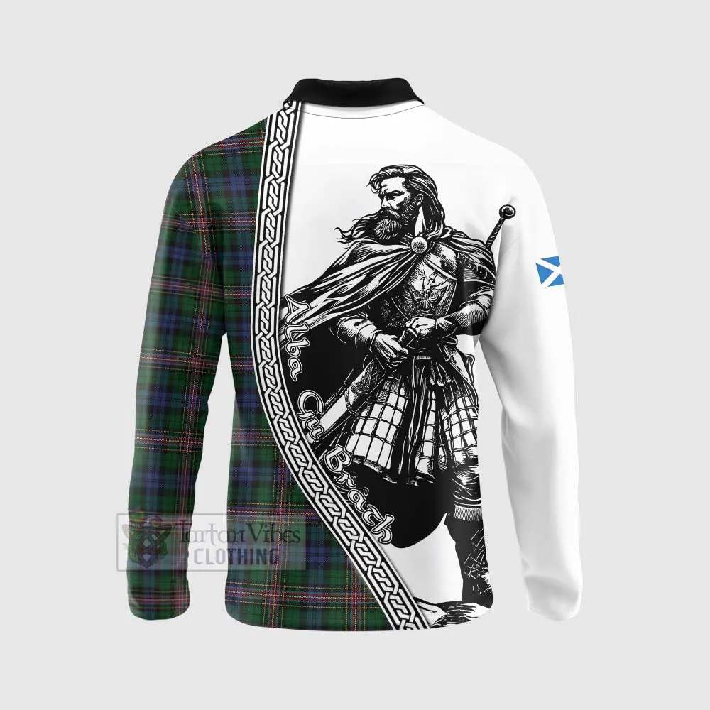 Allison Tartan Clan Crest Long Sleeve Polo Shirt with Highlander Warrior Celtic Style