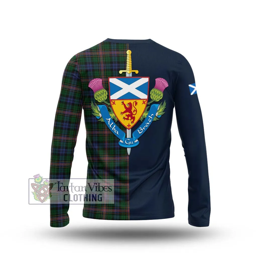 Allison Tartan Long Sleeve T-Shirt Alba with Scottish Lion Royal Arm Half Style