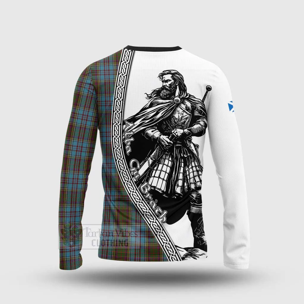 Anderson Tartan Clan Crest Long Sleeve T-Shirt with Highlander Warrior Celtic Style