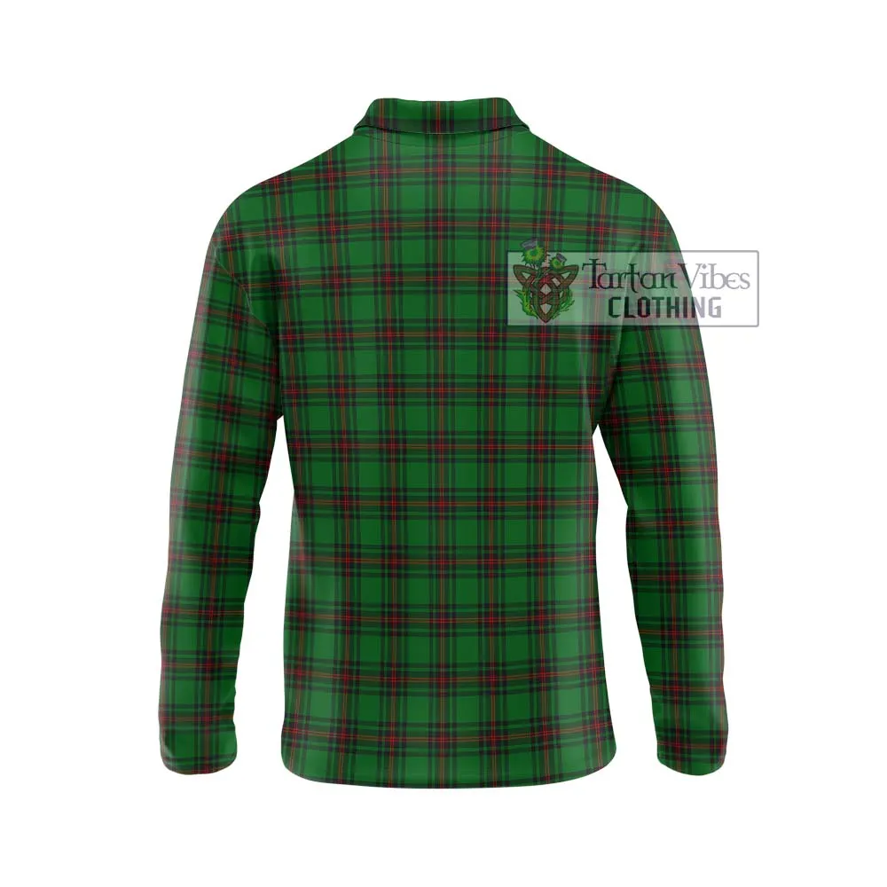 Anstruther Tartan Long Sleeve Polo Shirt with Family Crest DNA In Me Style