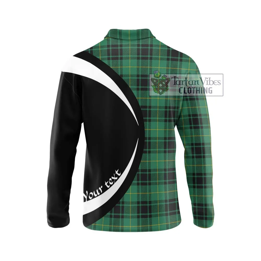 Arthur Ancient Tartan Long Sleeve Polo Shirt with Family Crest Circle Style