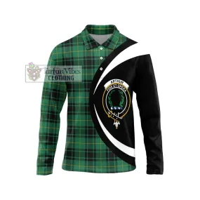 Arthur Ancient Tartan Long Sleeve Polo Shirt with Family Crest Circle Style