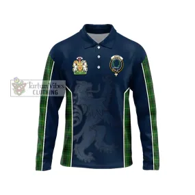 Arthur Tartan Long Sleeve Polo Shirt with Family Crest and Lion Rampant Vibes Sport Style