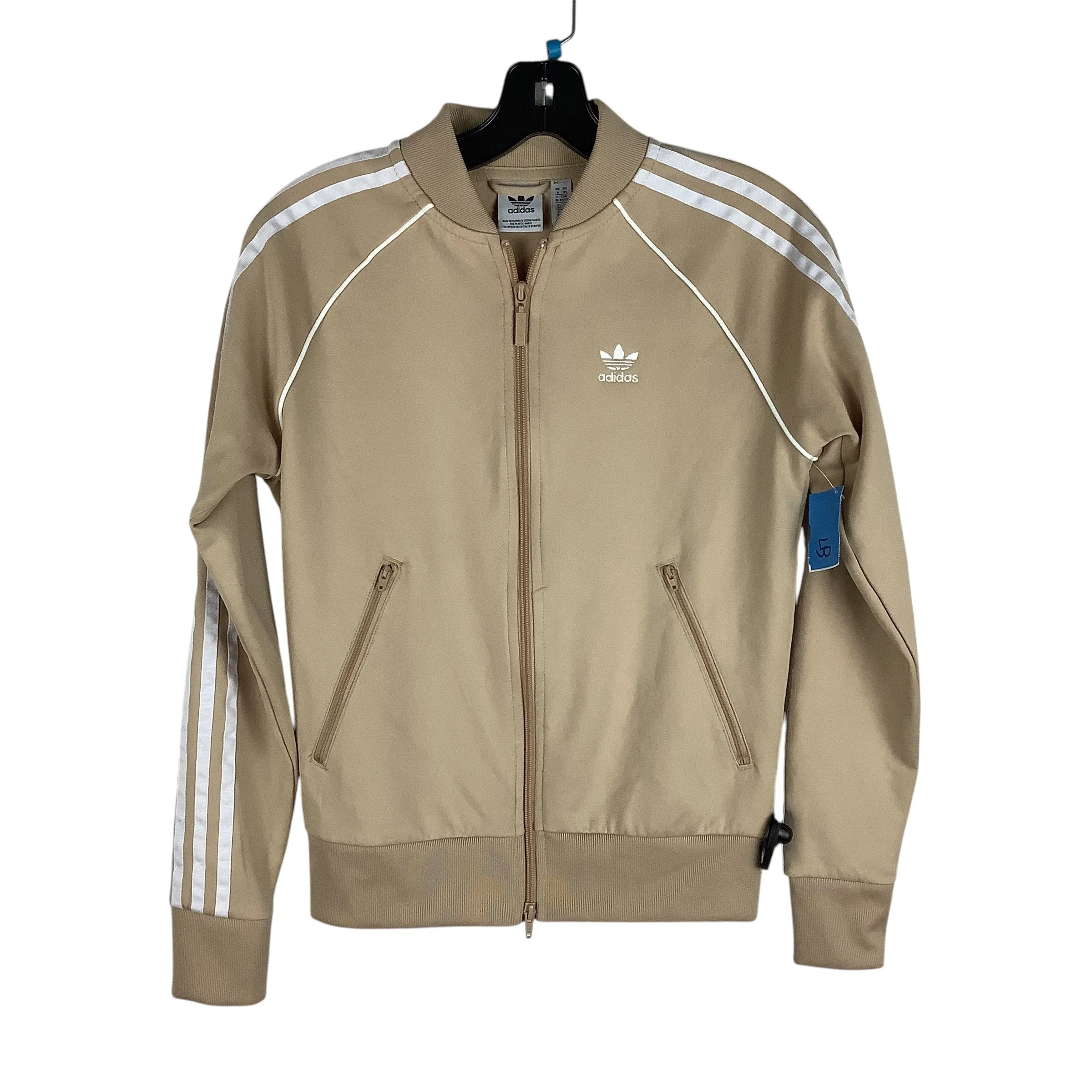 Athletic Jacket By Adidas In Tan, Size: Xs