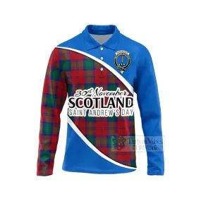 Auchinleck (Affleck) Family Crest Tartan Long Sleeve Polo Shirt Celebrate Saint Andrew's Day in Style