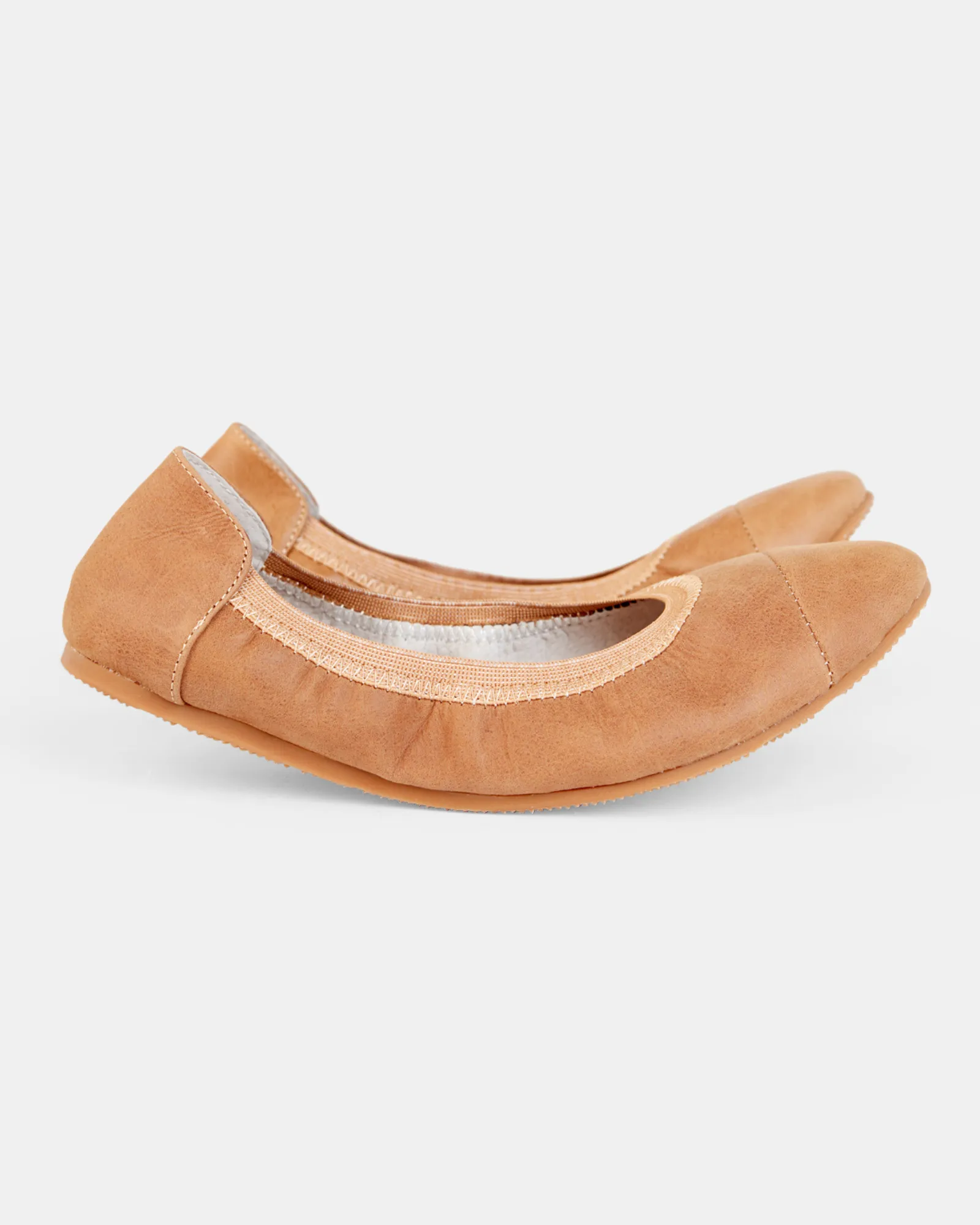 Ava Leather Ballet Flat - Tan