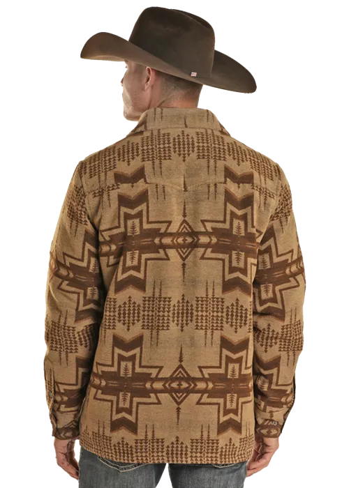 Aztec Wool Jacquard Commander Coat