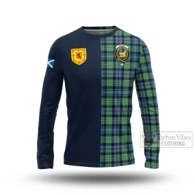 Bailey Ancient Tartan Long Sleeve T-Shirt Alba with Scottish Lion Royal Arm Half Style