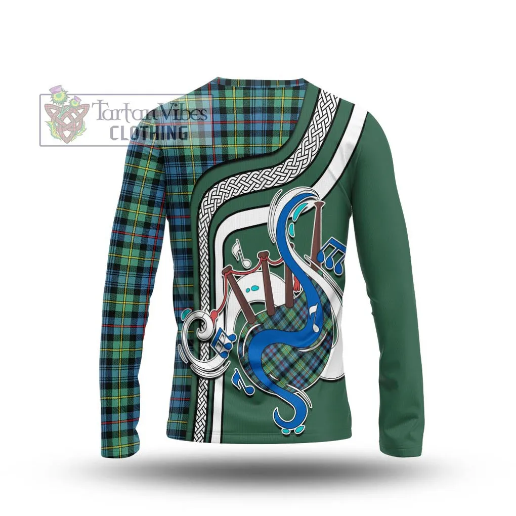 Bailey Ancient Tartan Long Sleeve T-Shirt with Epic Bagpipe Style