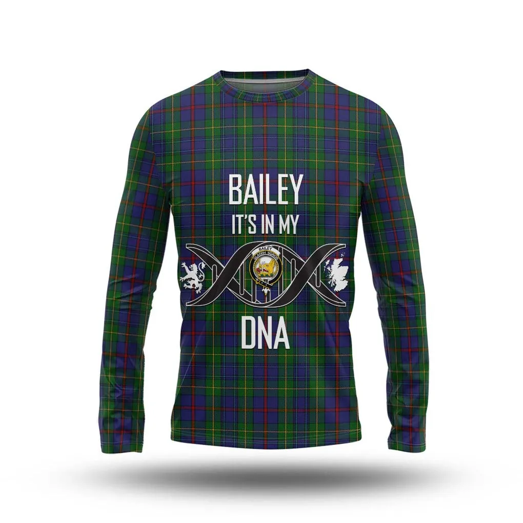 Bailey Tartan Long Sleeve T-Shirt with Family Crest DNA In Me Style