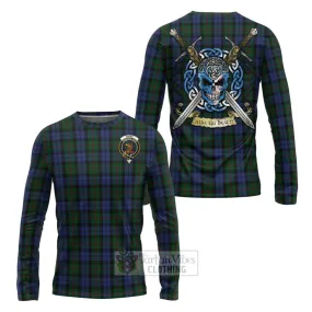 Baird Tartan Long Sleeve T-Shirt with Family Crest Celtic Skull Style