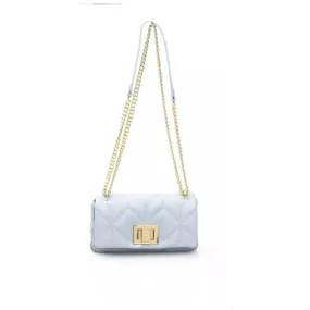 Baldinini Trend Elegant Light Blue Shoulder Bag with Golden Accents