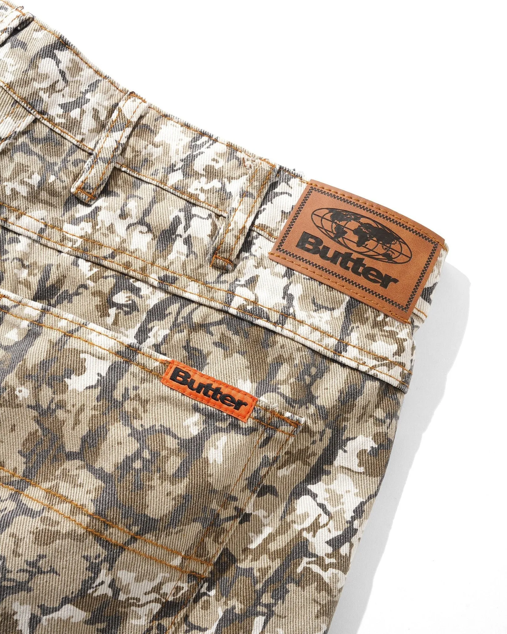 Bark Camo Denim Jeans - Tan