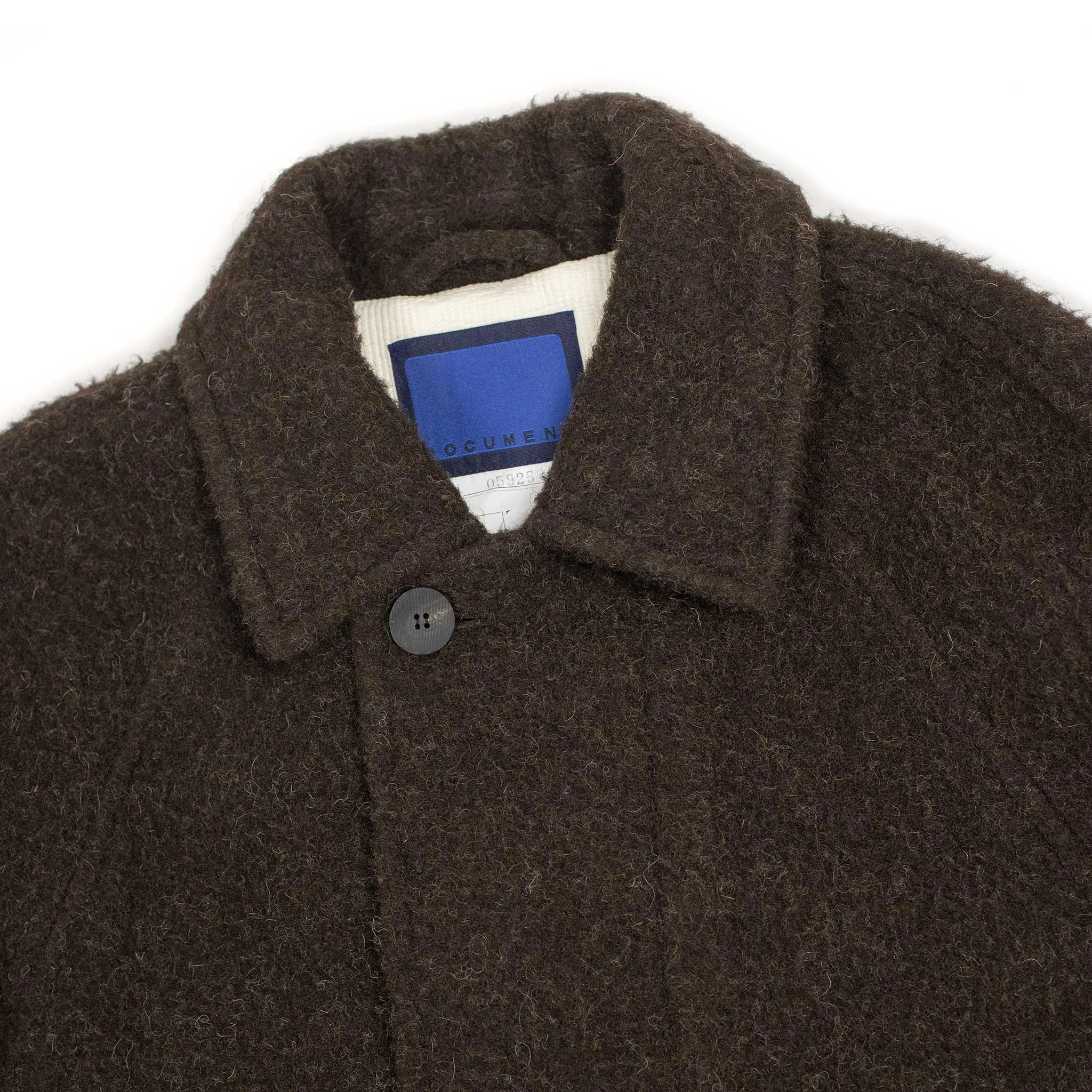 Belted balmaacaan overcoat in brown Casentino wool