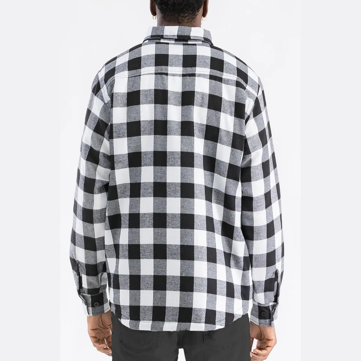 Black & White Quilted Flannel Shirt