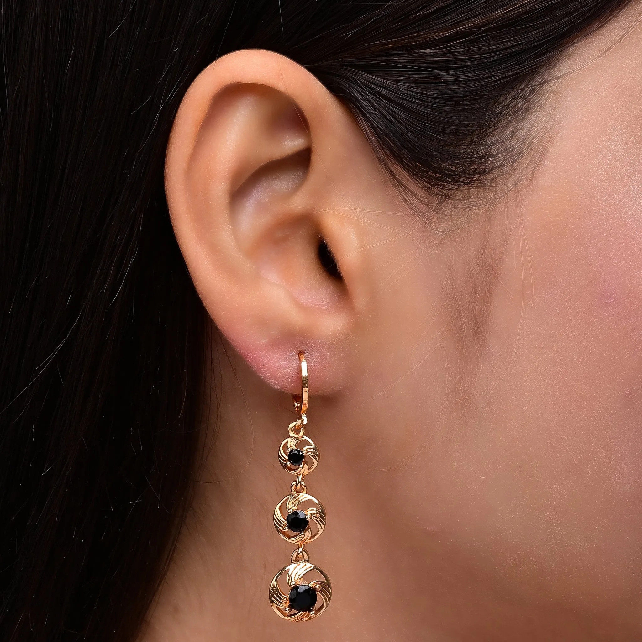 Black Diamond Drop Earrings For Women