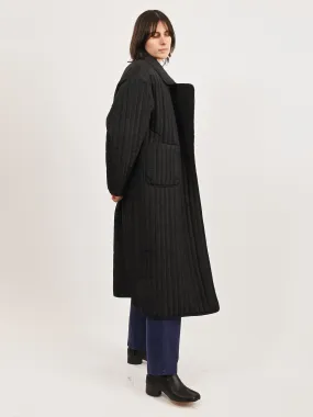 Black Quilted Overcoat