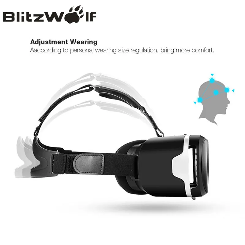 BlitzWolf Original 3D VR Virtual Reality Glasses Headset HeadMount Immersive Movie For iPhone For Samsung 3.5-6.3 Inch Phones