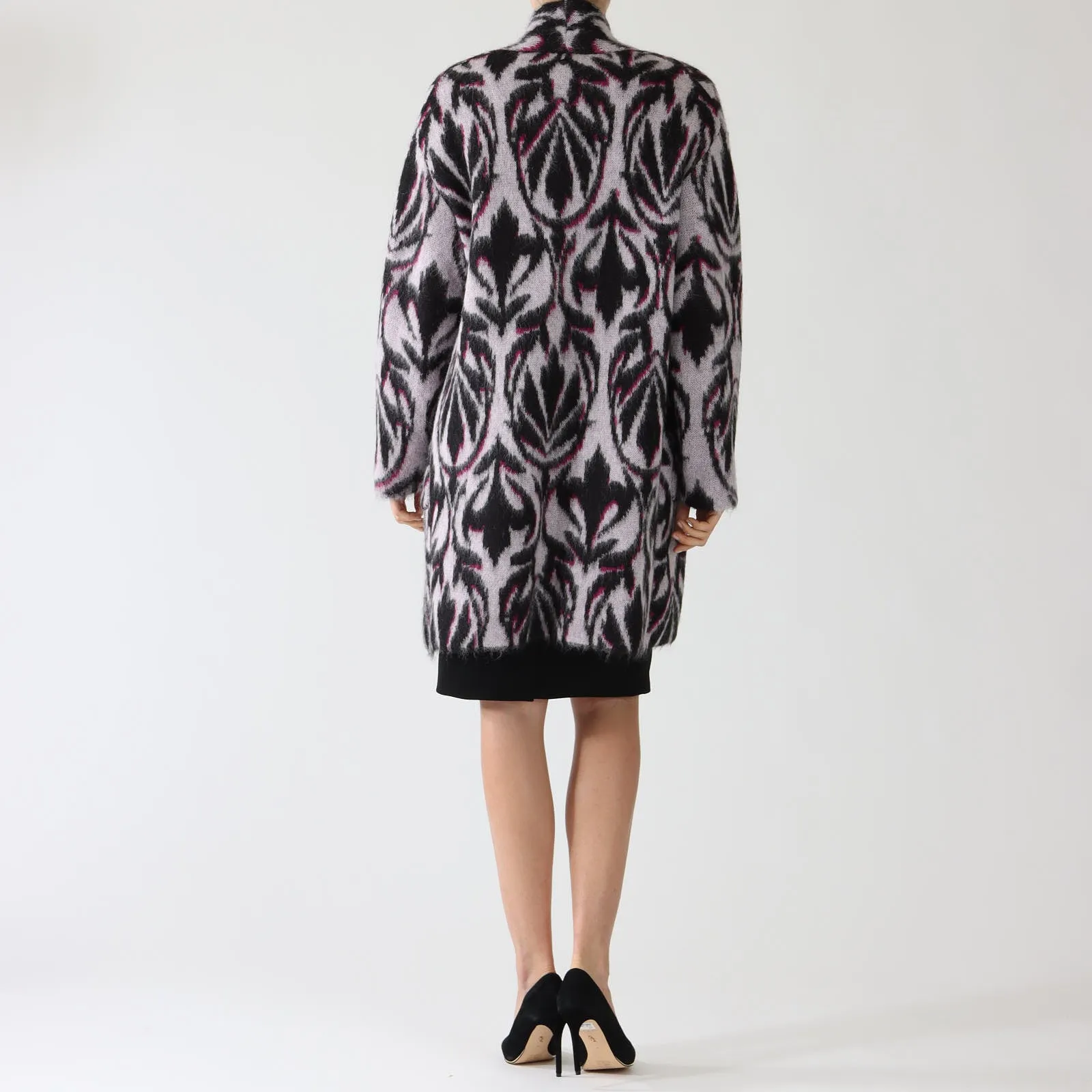 Bright Rose Tan Tangy Patterned Wool Blend Coat