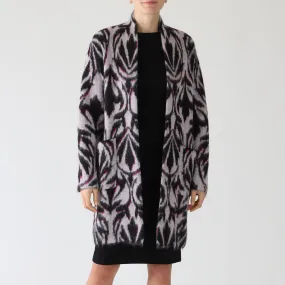 Bright Rose Tan Tangy Patterned Wool Blend Coat