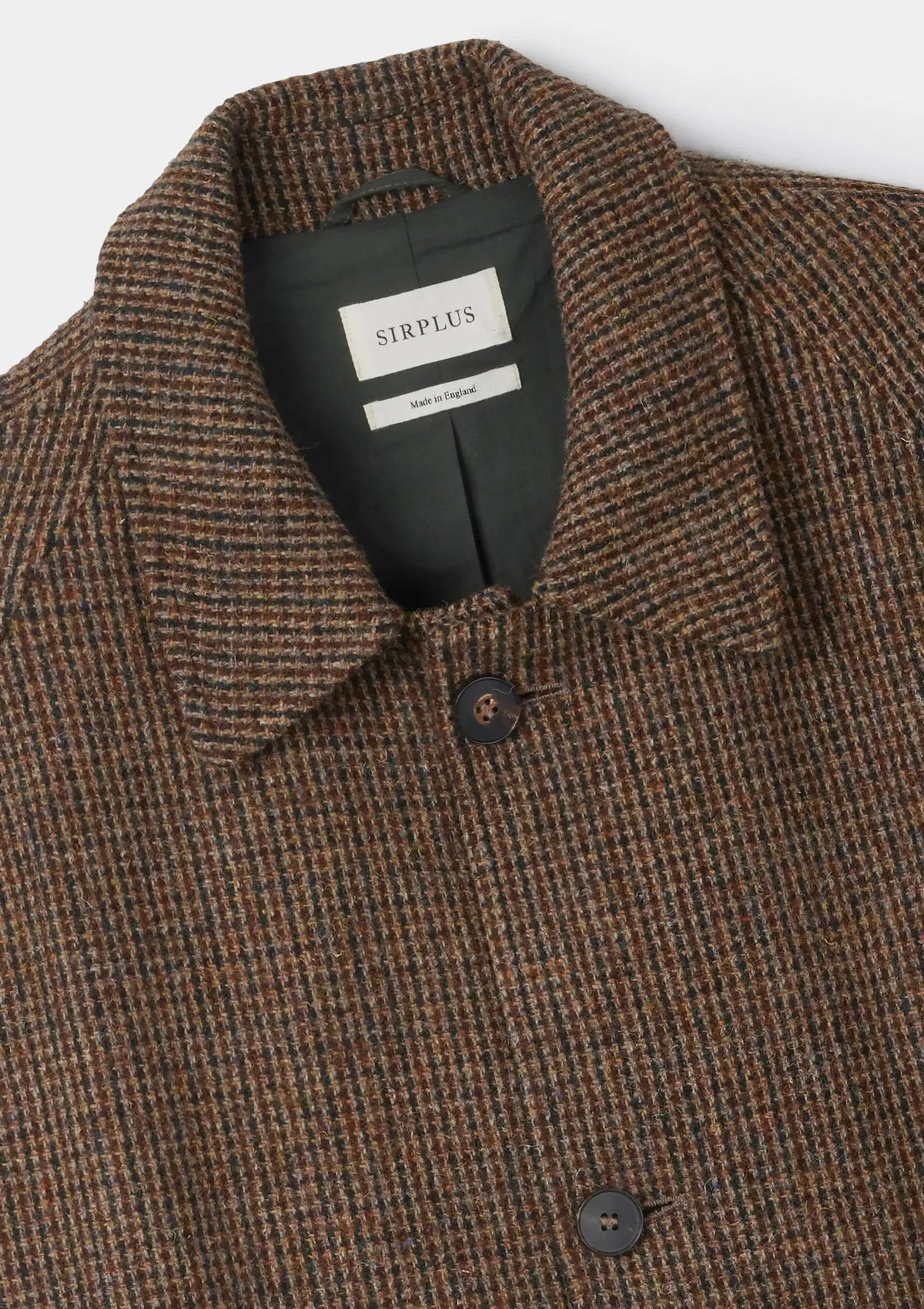 Brown Harris Tweed Wool Raglan Overcoat