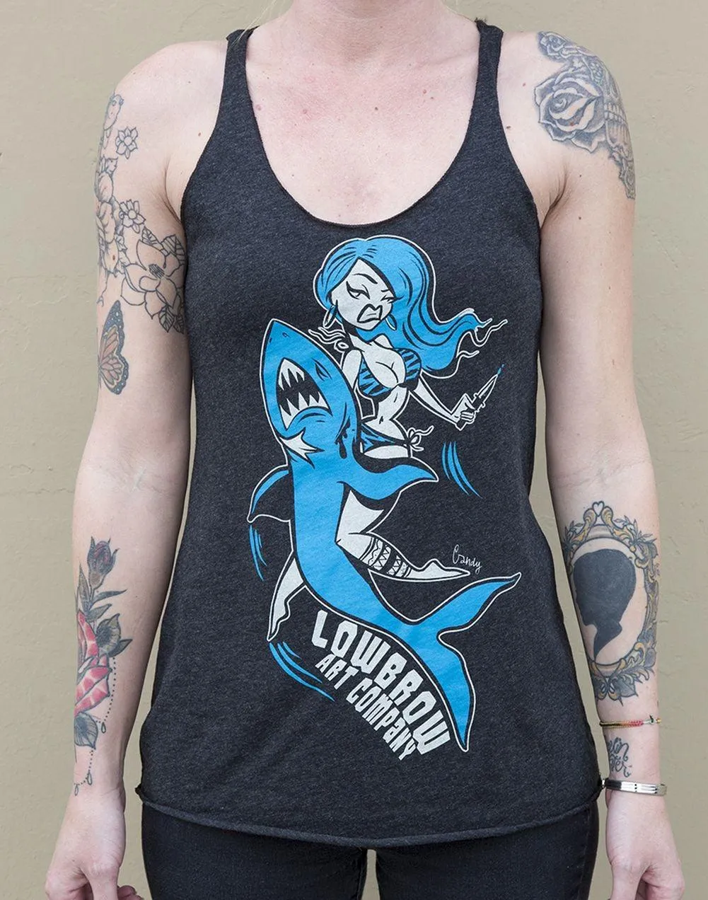 Candy Wild Shark Girl Racer Back Tank Top