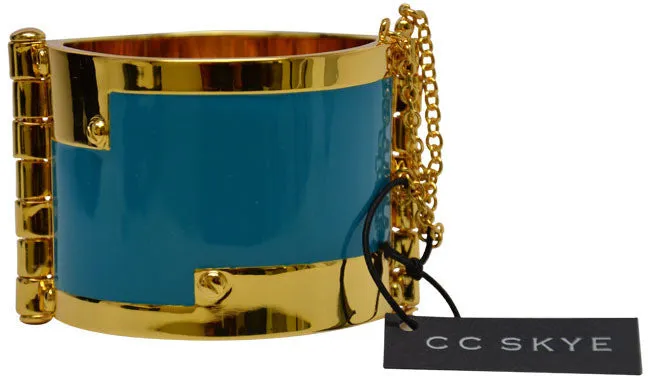 cc skye - enamel hinge cuff in turquoise (1 pc)