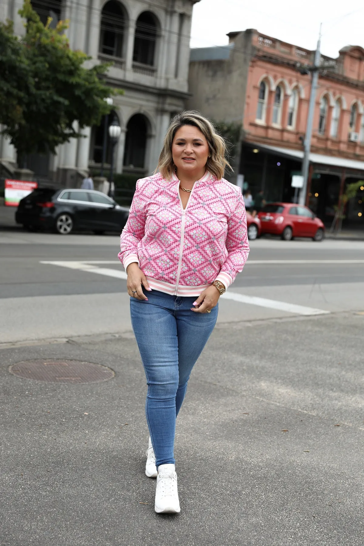 Celine Jacket - Light Pink Print