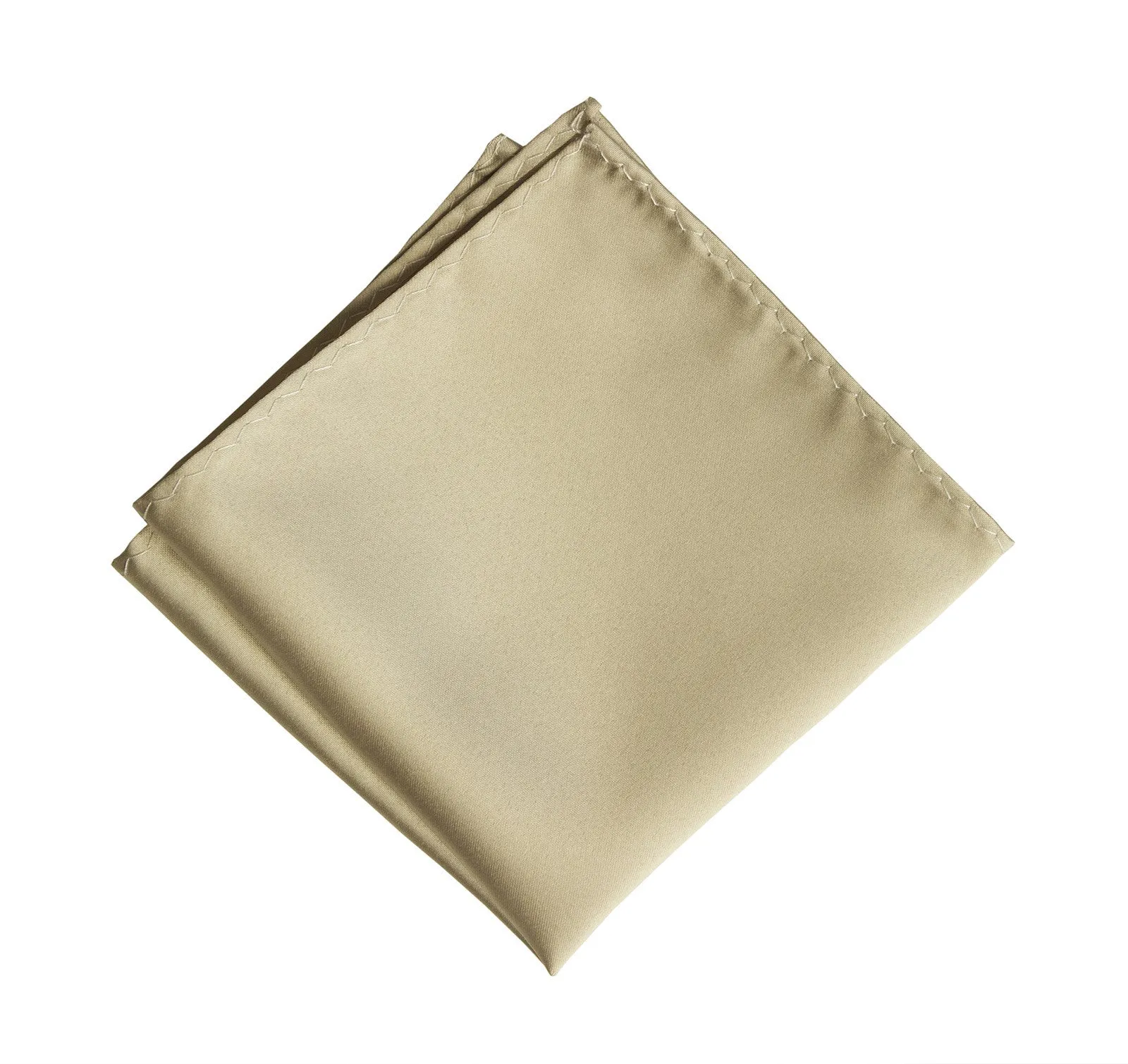 Champagne Pocket Square. Light Tan Solid Color Satin Finish, No Print