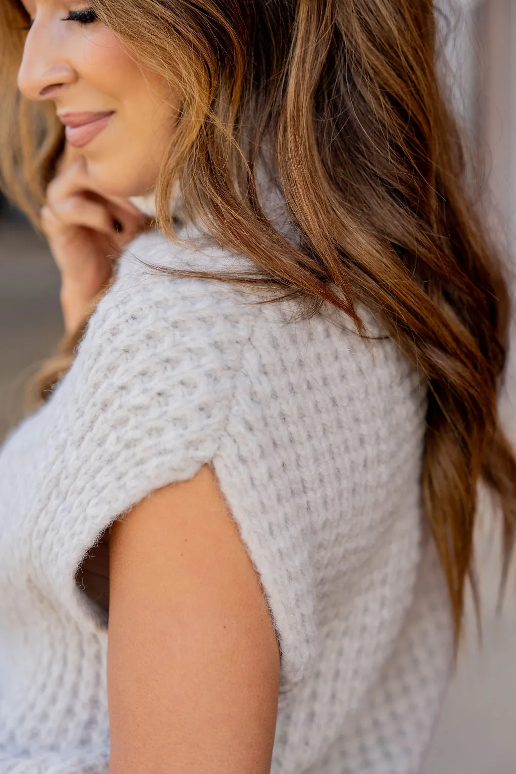 Chunky Knit Short Sleeve Sweater